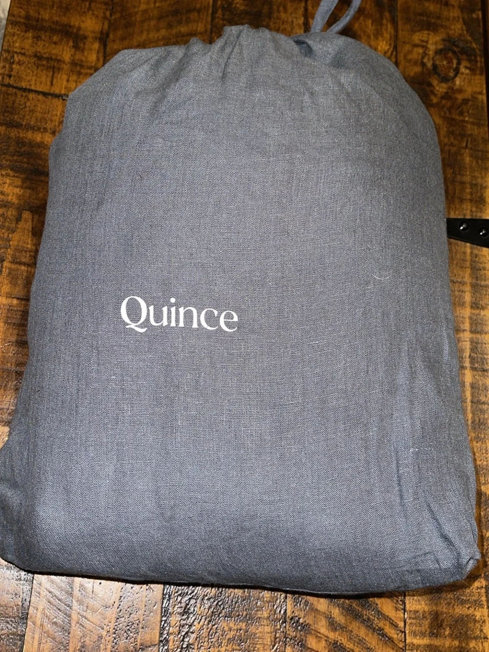 Quince European Linen 3 Pc Duvet Cover Set, Full/Queen (Nightfall)